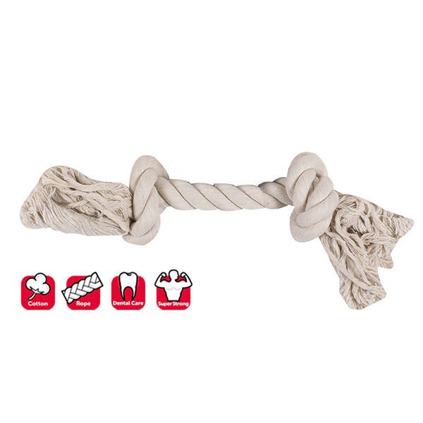 Karlie 22 Cm  2 Düğümlü Halat Small Beyaz | Köpek Çiğneme