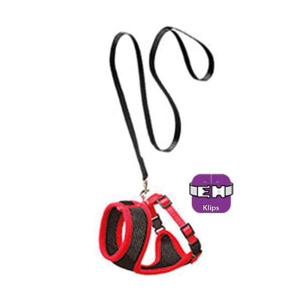 Karlie 30 42 Cm 120 Cm Göğüs Uzatma Takım Kırmızı Siyah | Kedi Gezdirme Tasması