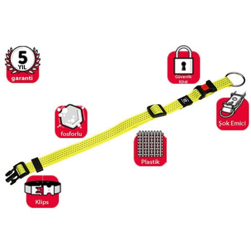 Karlie 30-45 Cm 20 Mm Kilitli Boyun Small Sarı | Köpek Boyun Tasması Karlie 30-45 Cm 20 Mm Kilitli Boyun Small Sarı | Köpek Boyun Tasması