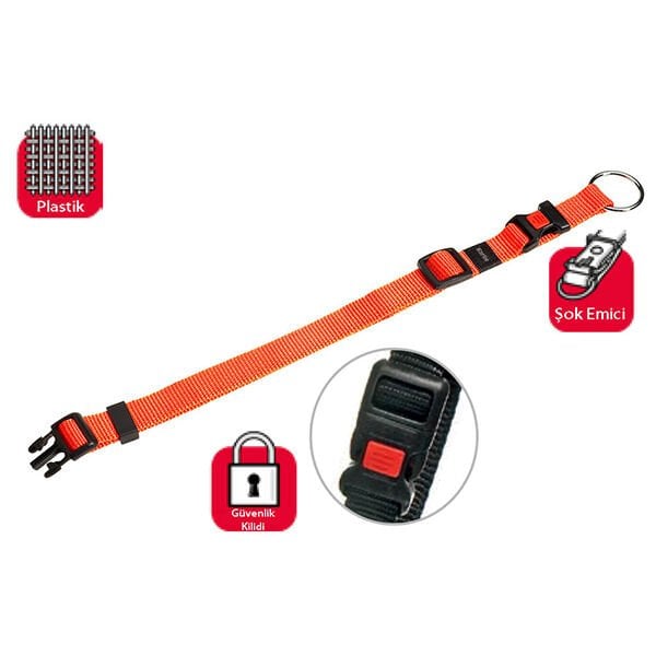 Karlie 30-50 Cm 20 Mm Kilitli Boyun Small Turuncu | Köpek Boyun Tasması