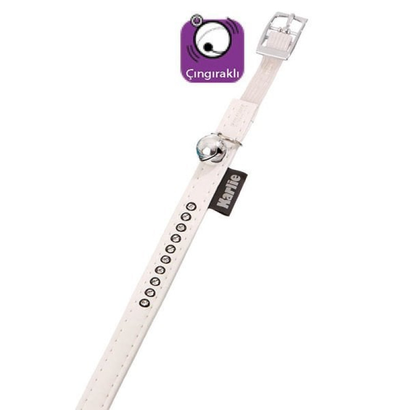Karlie 30 Cm 11 Mm Deri Taşlı Boyun Xsmall Beyaz | Kedi Künyesi Ve Çanı Karlie 30 Cm 11 Mm Deri Taşlı Boyun Xsmall Beyaz | Kedi Künyesi Ve Çanı