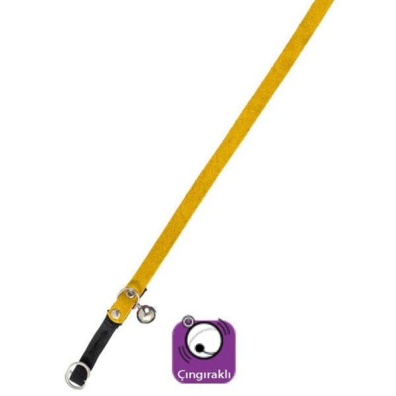 Karlie 30 Cm Kadife Çıngıraklı Sarı | Kedi Boyun Tasması Karlie 30 Cm Kadife Çıngıraklı Sarı | Kedi Boyun Tasması