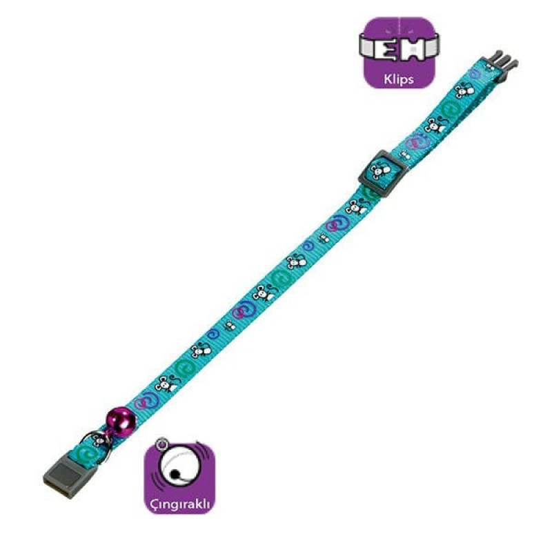 Karlie 30 Cm Çıngıraklı Klipsli Boyun Turkuaz | Kedi Boyun Tasması Karlie 30 Cm Çıngıraklı Klipsli Boyun Turkuaz | Kedi Boyun Tasması