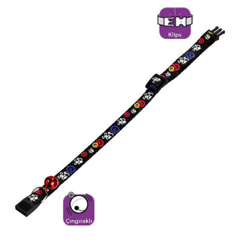 Karlie 30 cm Çıngıraklı Klipsli Boyun Siyah | Kedi Boyun Tasması Karlie 30 cm Çıngıraklı Klipsli Boyun Siyah | Kedi Boyun Tasması