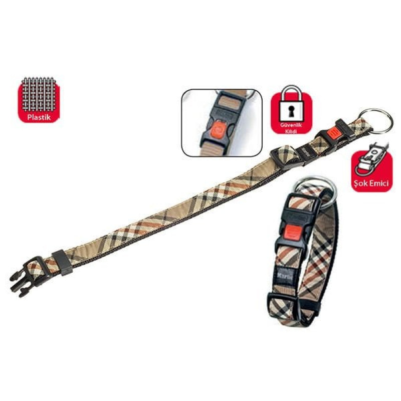 Karlie 45-65 Cm 25 Mm Kilitli Boyun Large Ekose Bej | Köpek Boyun Tasması Karlie 45-65 Cm 25 Mm Kilitli Boyun Large Ekose Bej | Köpek Boyun Tasması