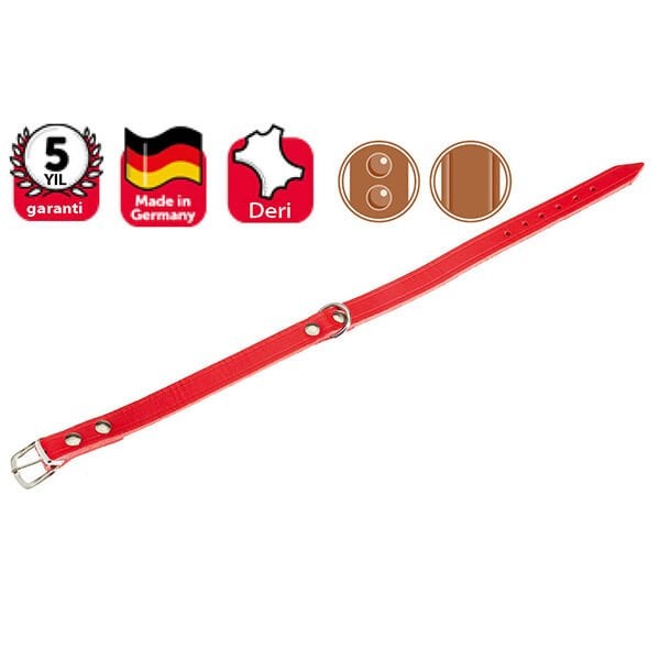 Karlie 47 Cm 18 Mm Deri Boyun Kırmızı | Köpek Boyun Tasması