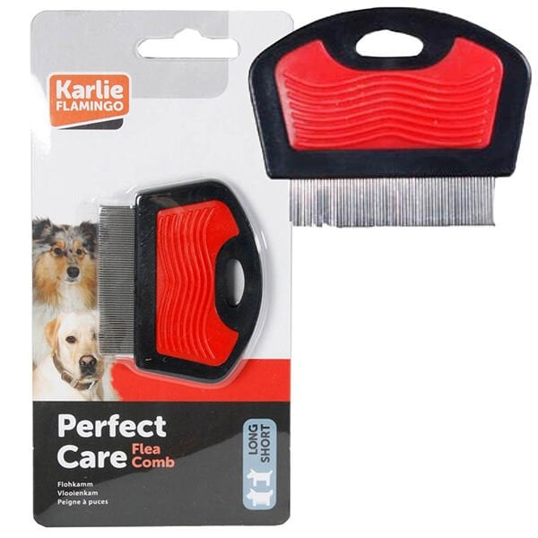 Karlie 6X7 cm Pire Tarağı Kırmızı Siyah | Köpek Pire Ve Kene Önleyici
