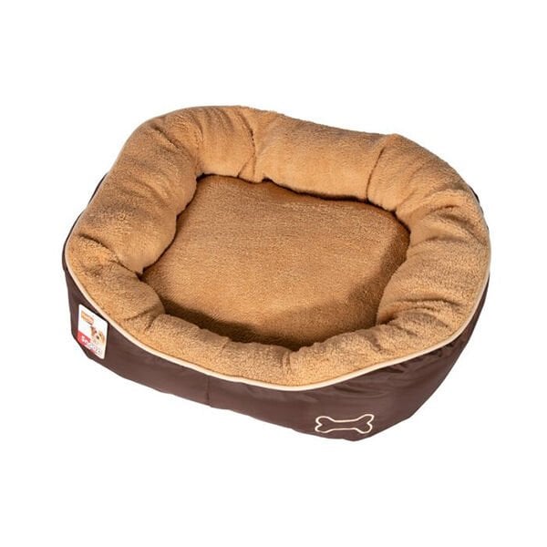 Karlie 73x70x20 Cm Kemik Desenli Bej Large | İç Mekan Köpek Yatağı