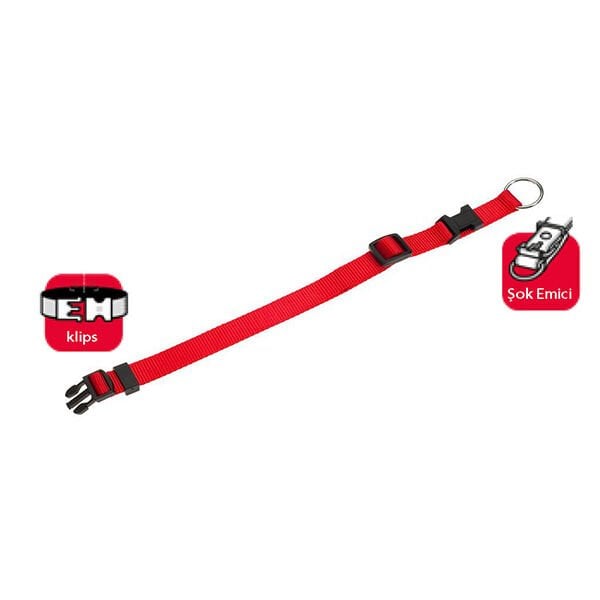 Karlie Basic 45-65 Cm Klipsli Boyun Large Kırmızı | Köpek Boyun Tasması
