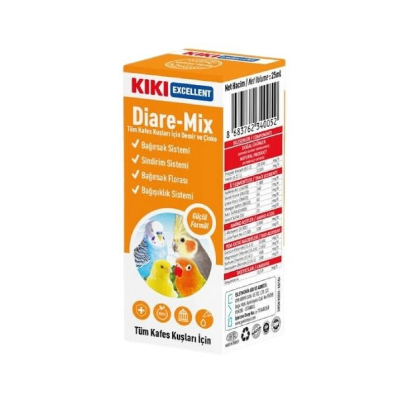 Kiki Excellent 25 Ml Diare Mix | Kuş İlacı Kiki Excellent 25 Ml Diare Mix | Kuş İlacı