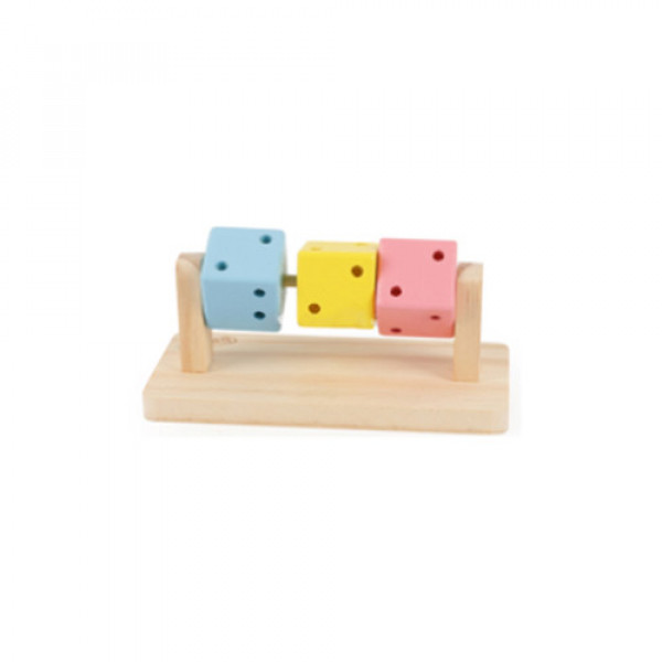 Kinven Hamster Oyuncağı Ahşap Küp Üçlü | Hamster Oyuncak Ve Çark