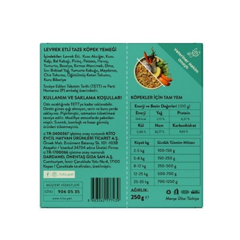 Kito 250 Gr Hipoalerjenik Taze Levrek | Yetişkin Köpek Konserve Maması