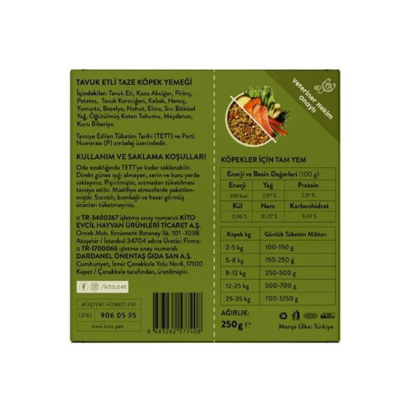 Kito 250 Gr Hipoalerjenik Taze Somon | Yetişkin Köpek Konserve Maması