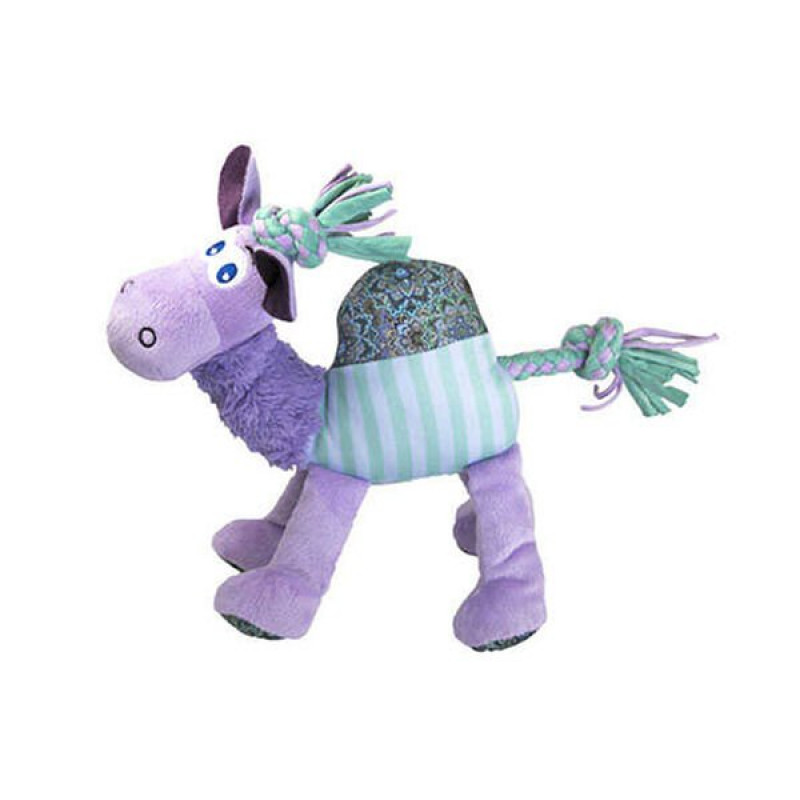 Kong 25 Cm Sesli Diş İpli Peluş Deve Lila Yeşil | Köpek Diş İpi