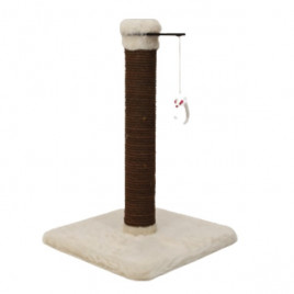 35x35x54h Cm Tırmalama ve İpli Oyuncak Krem | Çubuk Kedi Tırmalama Tahtası