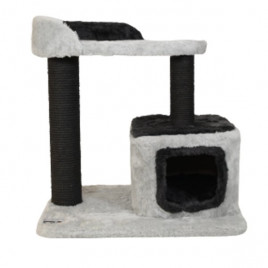 40x60x60h Cm Yuvalı Tırmalama ve Oyun Evi Açık Gri | Tırmalama Tahtalı Kedi Evi