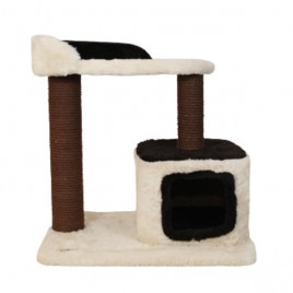 40x60x60h Cm Yuvalı Tırmalama ve Oyun Evi Açık Krem | Tırmalama Tahtalı Kedi Evi