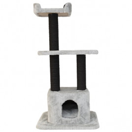 60x60x125 Cm Yuvalı Tırmalama ve Oyun Evi Antrasit Gri | Tırmalama Tahtalı Kedi Evi