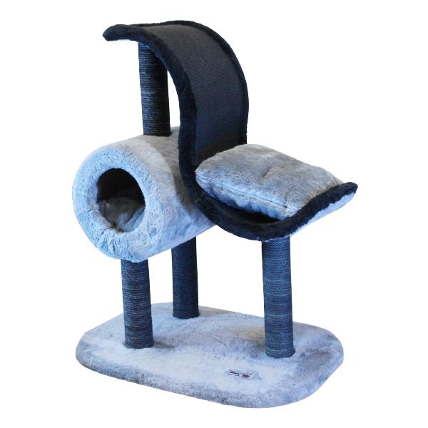 Kralle 75x50x95h Cm Yuvalı Tırmalama ve Oyun Evi Gri | Tırmalama Tahtalı Kedi Evi
