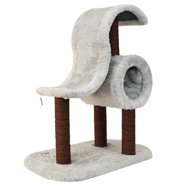 Kralle 75x50x95h Cm Yuvalı Tırmalama ve Oyun Evi Krem | Tırmalama Tahtalı Kedi Evi