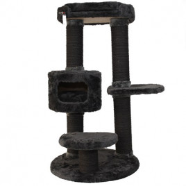 60x60x112h Cm Yuvalı Tırmalama ve Oyun Evi Koyu Gri | Tırmalama Tahtalı Kedi Evi