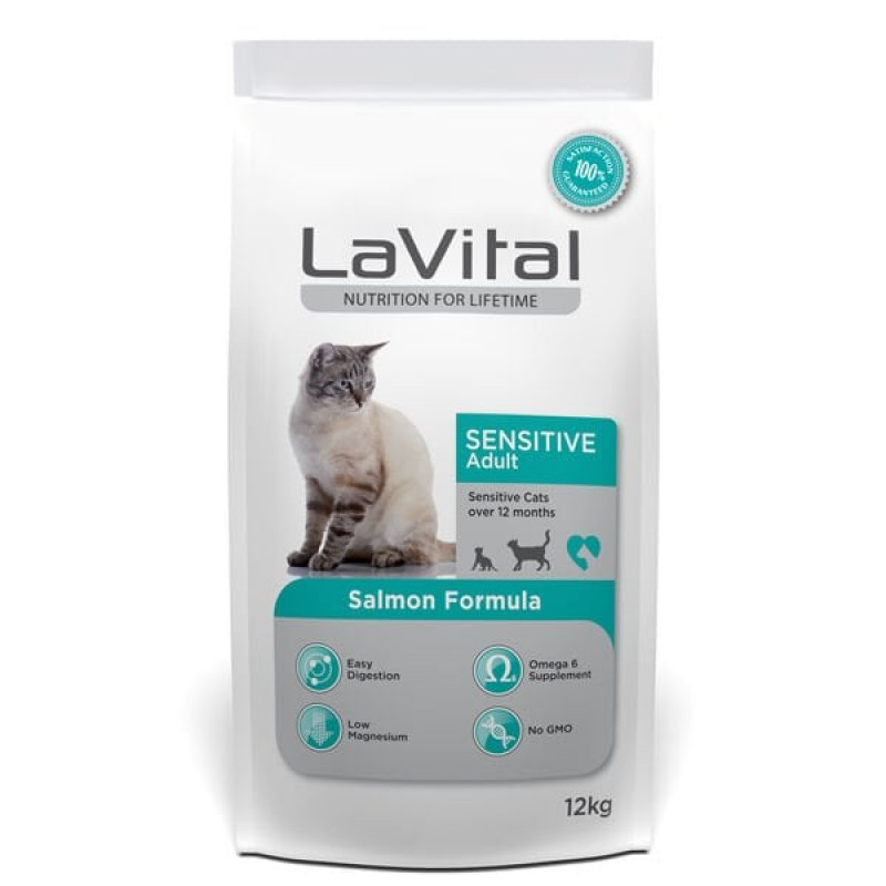Lavital 12 Kg Sensitive Somonlu Yetişkin | Yetişkin Kuru Kedi Maması