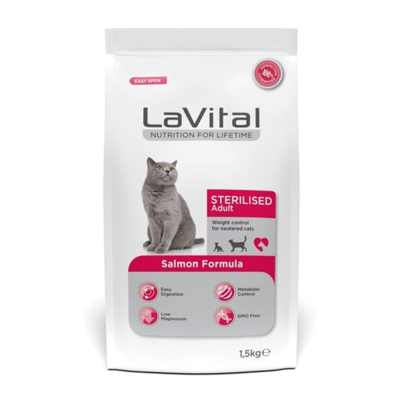 Lavital 1,5 Kg Sterilised Somonlu Kısırlaştırılmış | Kısırlaştırılmış Kedi Maması