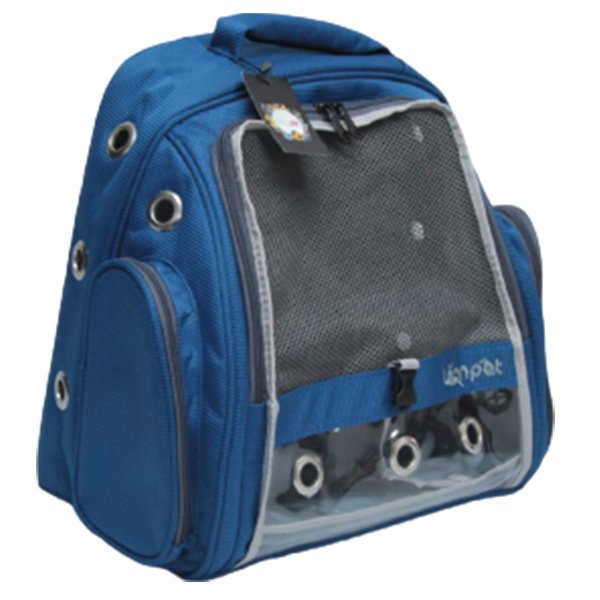 Leon 35x26x40h Pet Fileli Sırt Taşıma Çantası Lüx Mavi | Kedi Taşıma Çantası