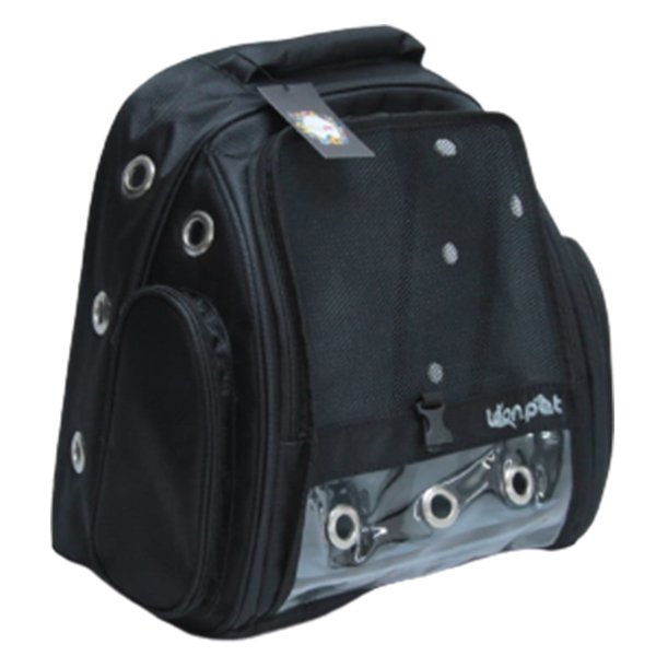 Leon 35x26x40h Pet Fileli Sırt Taşıma Çantası Lüx Siyah | Kedi Taşıma Çantası