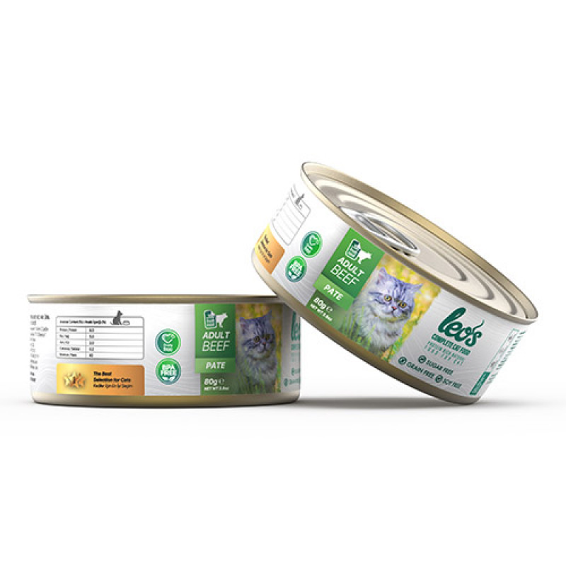 Leo's 24 Adet Adult Pate Beef 80 Gr | Sığır Etli Yaş Kedi Maması Leo's 24 Adet Adult Pate Beef 80 Gr | Sığır Etli Yaş Kedi Maması
