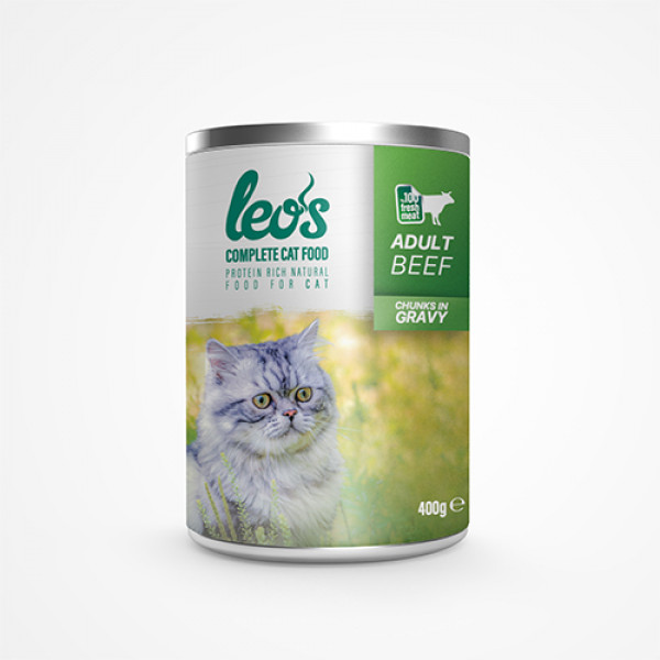 Leo's 12 Adet Adult Chunks in Gravy Beef 400 Gr | Yetişkin Kedi Maması