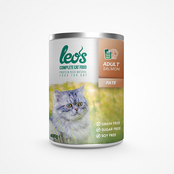Leo's 12 Adet Adult Pate Salmon 400 Gr | Yetişkin Kedi Maması