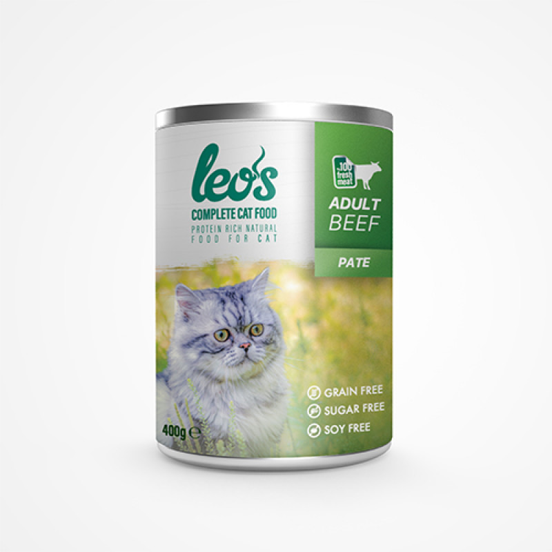 Leo's 6 Adet Adult Pate Beef 400 Gr | Sığır Etli Yaş Kedi Maması Leo's 6 Adet Adult Pate Beef 400 Gr | Sığır Etli Yaş Kedi Maması
