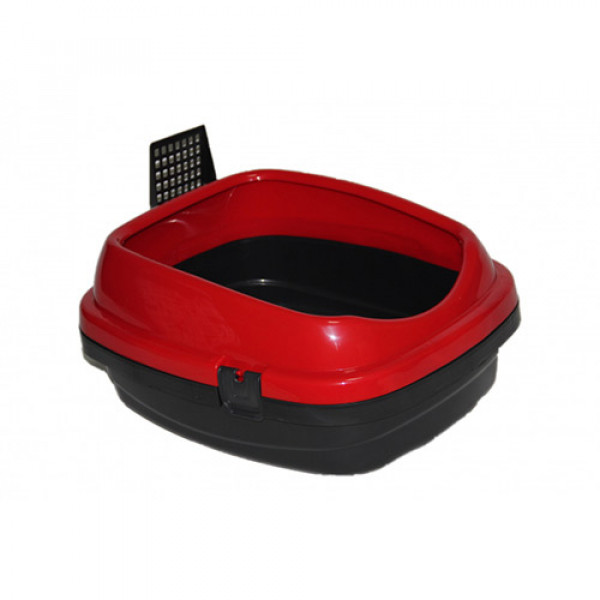 Pet Style 49,5x40x22 Cm Açık Kedi Tuvaleti Kırmızı | Açık Kedi Tuvaleti