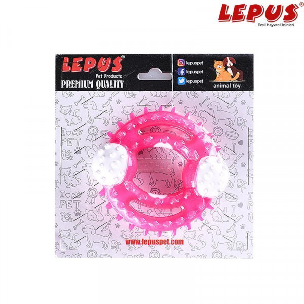 Lepus 13x7h cm Ağız ve Diş Sağlığı İçin Yuvarlak Oyuncak Pembe | Köpek Çiğneme