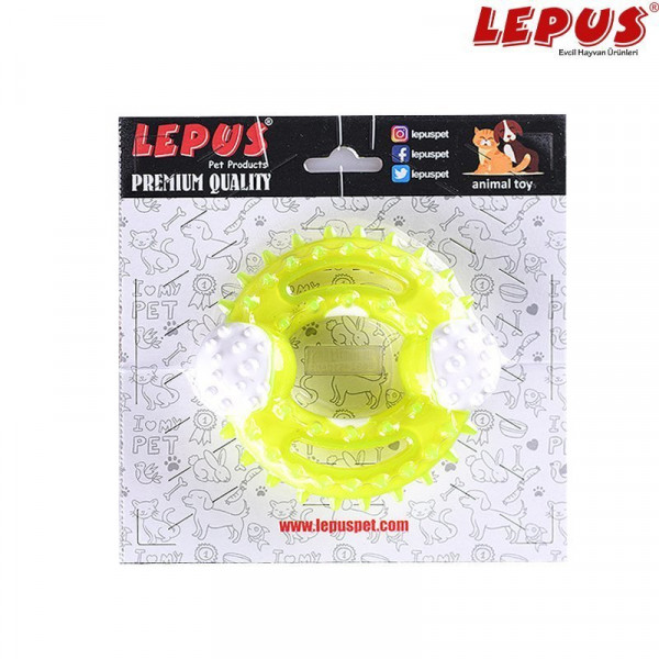 Lepus 13x7h cm Ağız ve Diş Sağlığı İçin Yuvarlak Oyuncak Sarı | Köpek Çiğneme