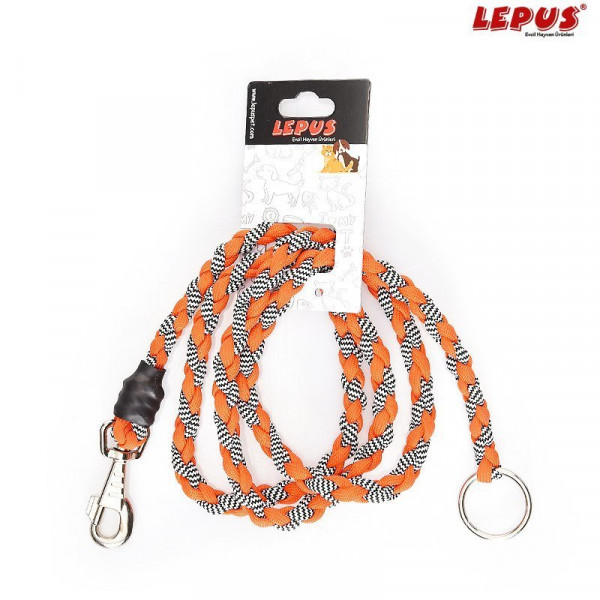 Lepus 140 cm Örgü Gezdirme Kayışı Turuncu | Köpek Gezdirme Tasması