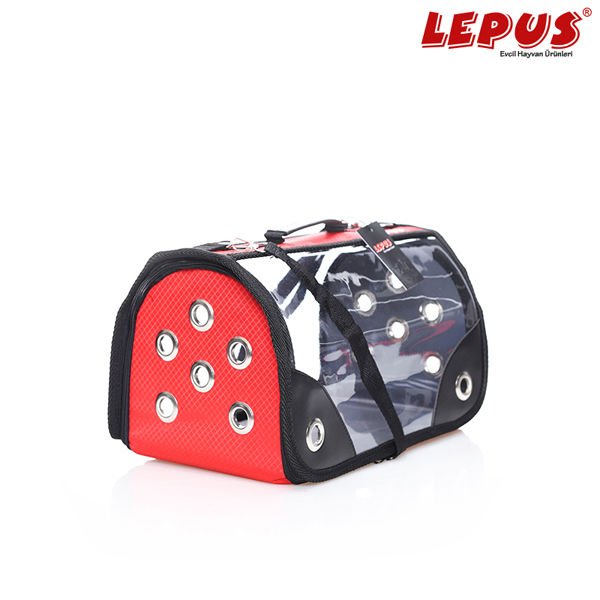 Lepus 20*35*20h cm Şeffaf Fly Bag Çanta Kırmızı Small | Köpek Taşıma Çantası Ve Kafes