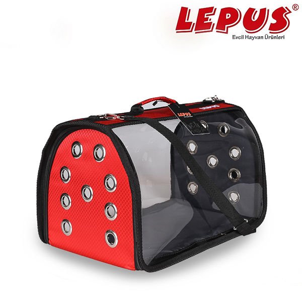 Lepus 25*40*25h cm Şeffaf Fly Bag Çanta Kırmızı Medium | Köpek Taşıma Çantası Ve Kafes