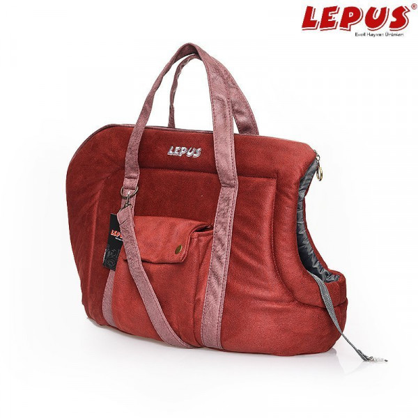 Lepus 25x40x33h cm Açık Taşıma Çanta Bordo | Köpek Taşıma Çantası Ve Kafes