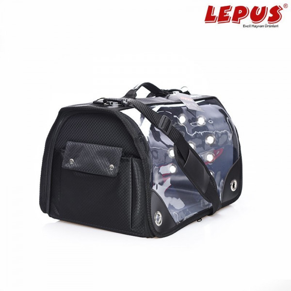 Lepus 28x45x28h cm Şeffaf Fly Bag Siyah L | Köpek Taşıma Çantası Ve Kafes