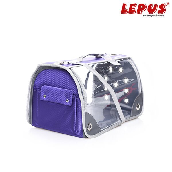 Lepus 28*45*28h cm Şeffaf Fly Bag Çanta Mor Large | Köpek Taşıma Çantası Ve Kafes