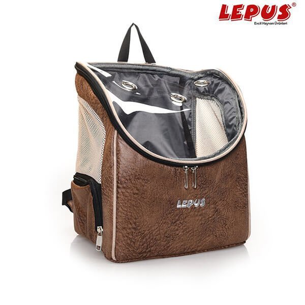 Lepus 30x25x40h cm Sırt Çantası Sütlü Kahve | Kedi Taşıma Çantası