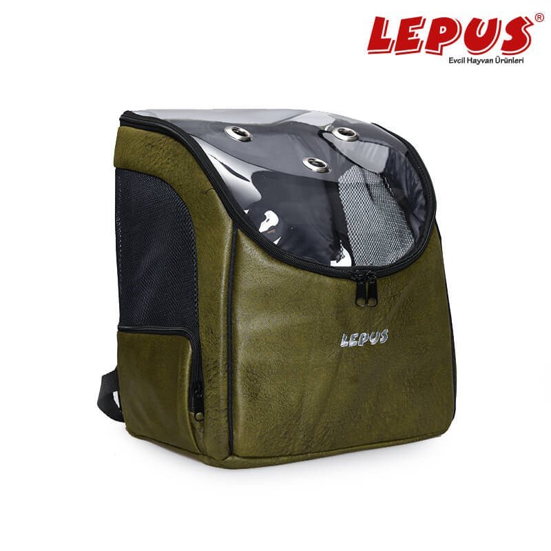 Lepus 30x25x40h cm Sırt Çantası Yeşil | Kedi Taşıma Çantası Lepus 30x25x40h cm Sırt Çantası Yeşil | Kedi Taşıma Çantası