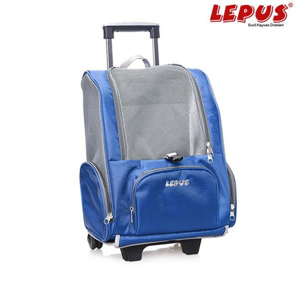 Lepus 35*30*50h cm Tekerlekli Sırt Çantası Mavi | Köpek Taşıma Çantası Ve Kafes