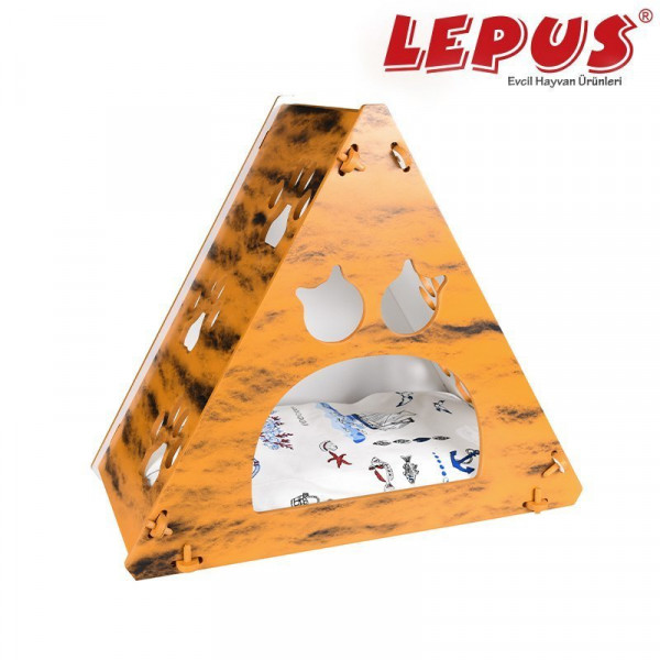 Lepus 35x53x61h cm Prizma Yuva Hardal | Yuvalı Kedi Yatağı