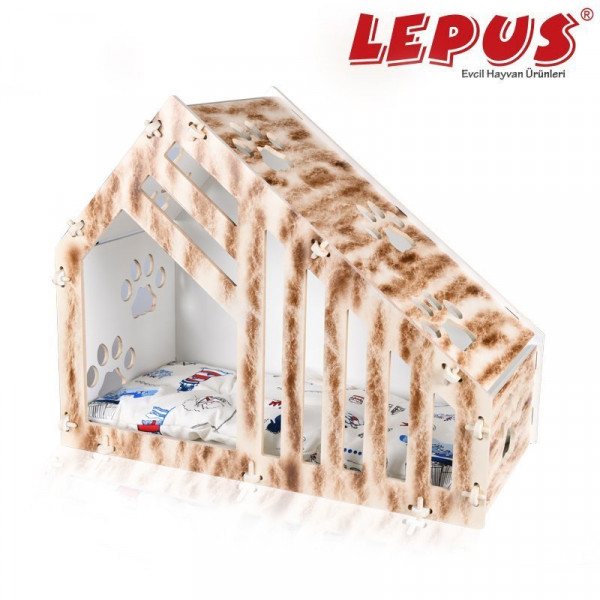 Lepus 36x62x75h cm Luxury Villa Yuva Krem | Yuvalı Köpek Yatağı