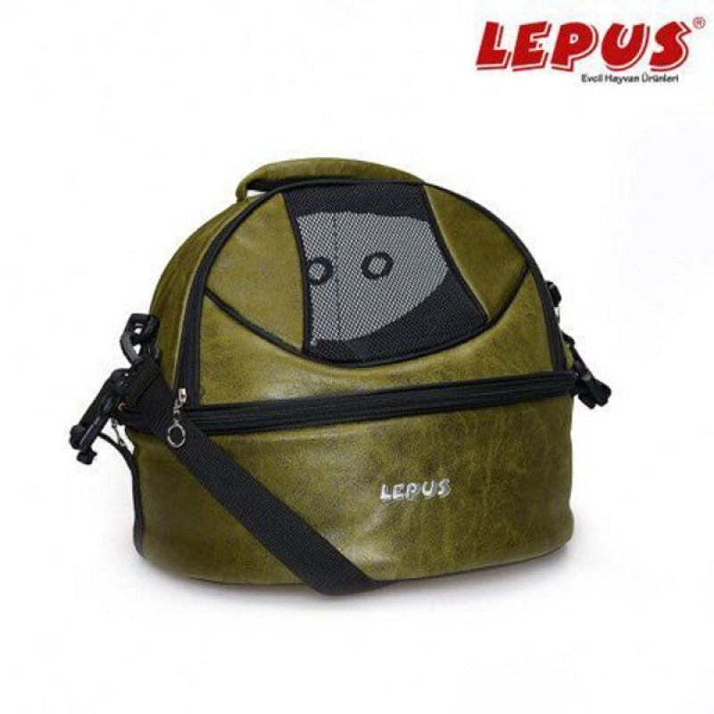 Lepus 40x40x40h Cm Ufo Üç Fonksiyonlu Küçük Irk Taşıma Çantası Deri Yeşil | Köpek Taşıma Çantası Ve Kafes