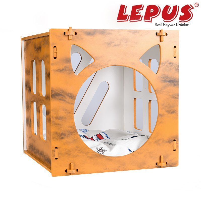 Lepus 40x40x45h cm Küp Yuva Hardal | Yuvalı Köpek Yatağı Lepus 40x40x45h cm Küp Yuva Hardal | Yuvalı Köpek Yatağı