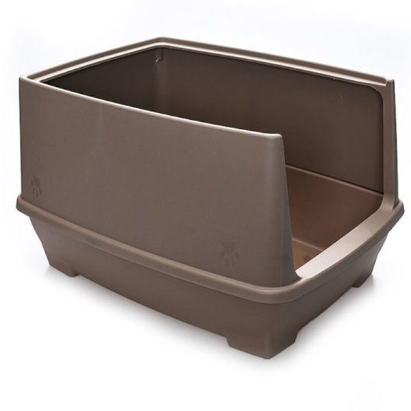 Lepus 48x36x31h cm Relax Yarı Kapalı Tuvalet Kahve | Açık Kedi Tuvaleti